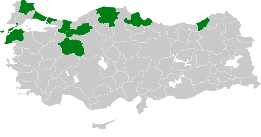 Büyük Tarakdiş Türkiye dağılım haritası