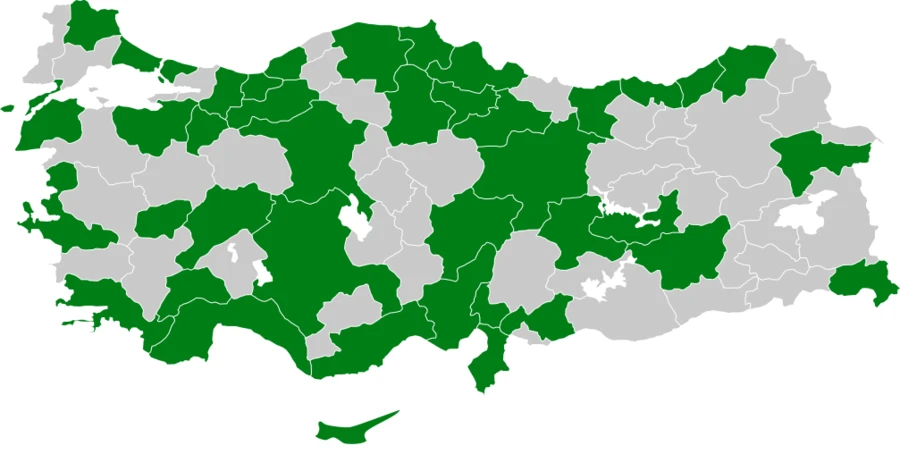 Çizgili Ötleğen Türkiye dağılım haritası