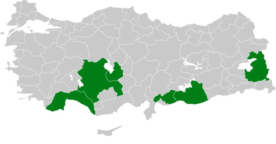 Çölkoşarı Türkiye dağılım haritası