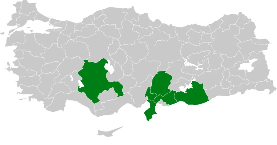 Irak Yedikardeşi Türkiye dağılım haritası