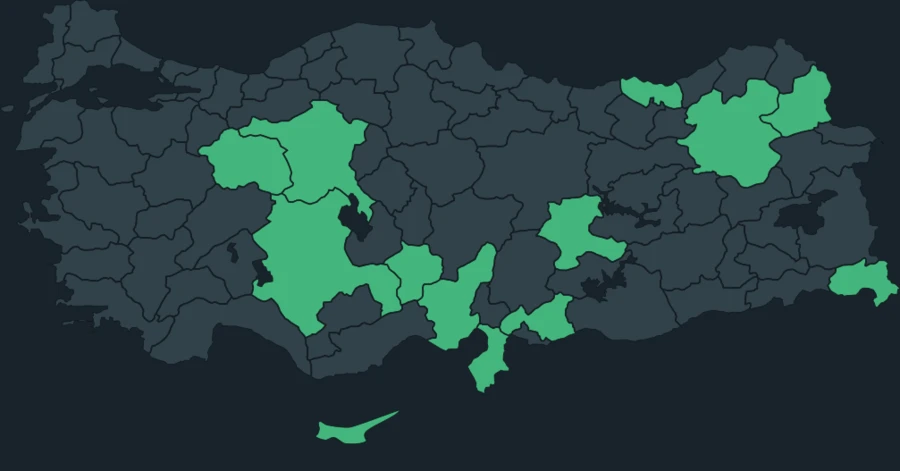 Karakanatlı bataklıkkırlangıcı Türkiye dağılım haritası