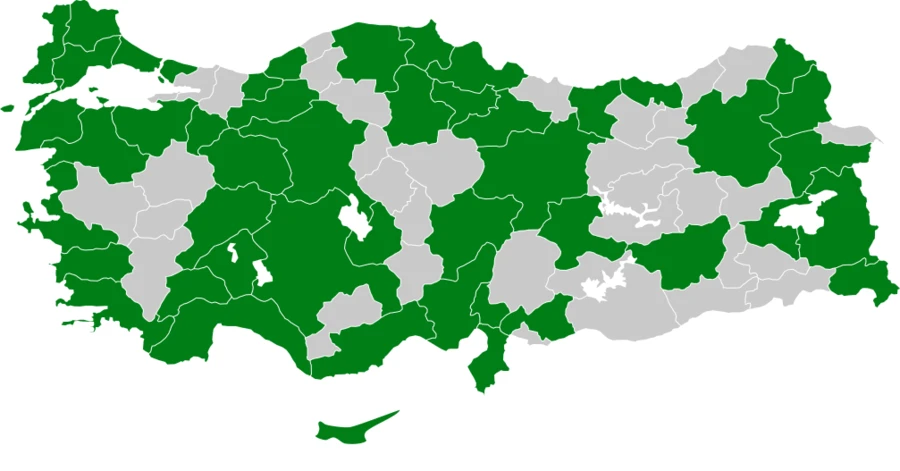 Kındıra kamışçını Türkiye dağılım haritası