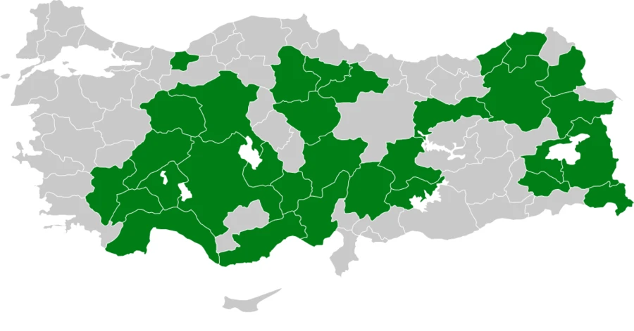 Kırmızıgagalı Dağ Kargası Türkiye dağılım haritası