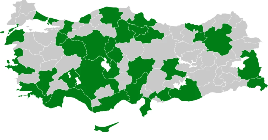 Kızılgerdanlı İncirkuşu Türkiye dağılım haritası
