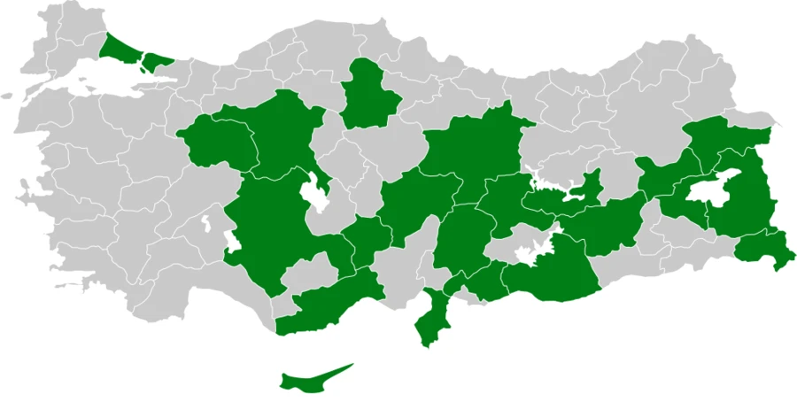 Küçük boğmaklı toygar Türkiye dağılım haritası