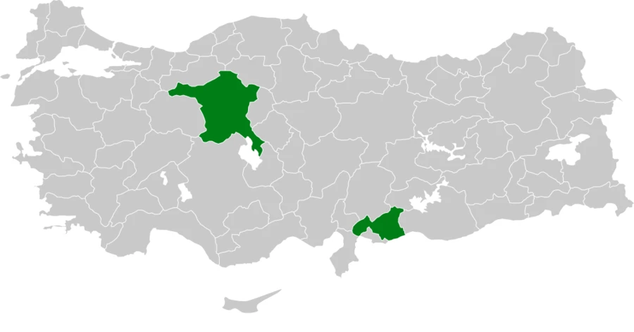 Küçük Çinte Türkiye dağılım haritası