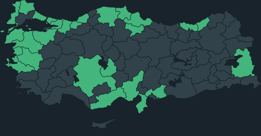 Küçük gümüş martı Türkiye dağılım haritası
