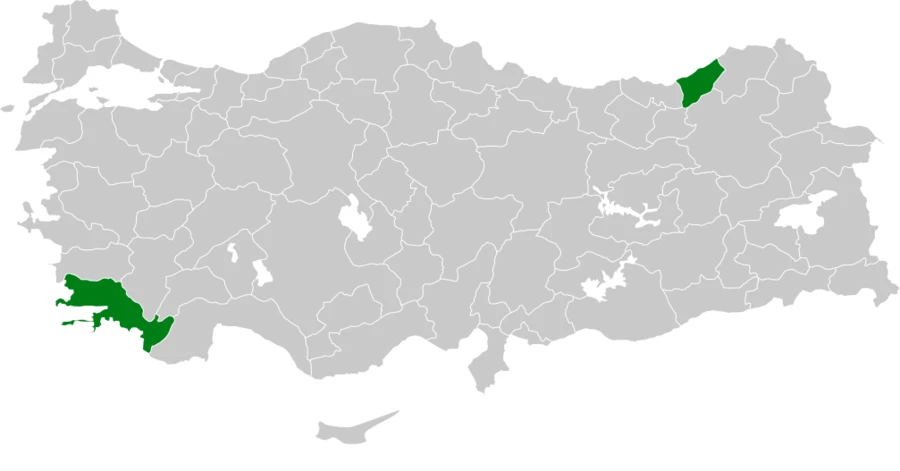 Küçük mukallit Türkiye dağılım haritası