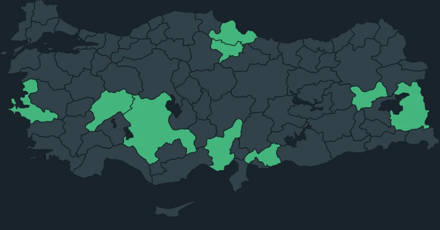Küçük sakarca Türkiye dağılım haritası