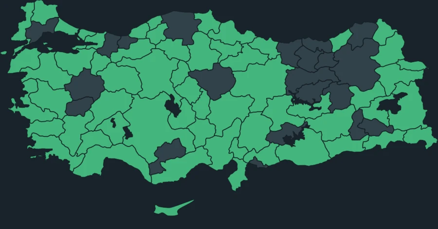 Kum kırlangıcı Türkiye dağılım haritası