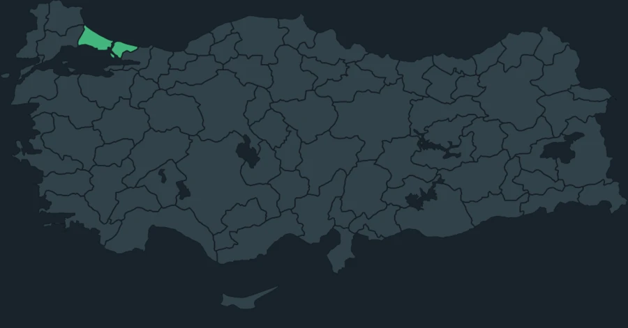 Mahmuzlu çinte Türkiye dağılım haritası