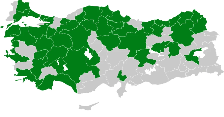 Orman alaca ağaçkakanı Türkiye dağılım haritası