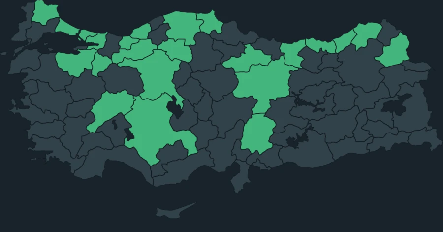 Orman tırmaşıkkuşu Türkiye dağılım haritası