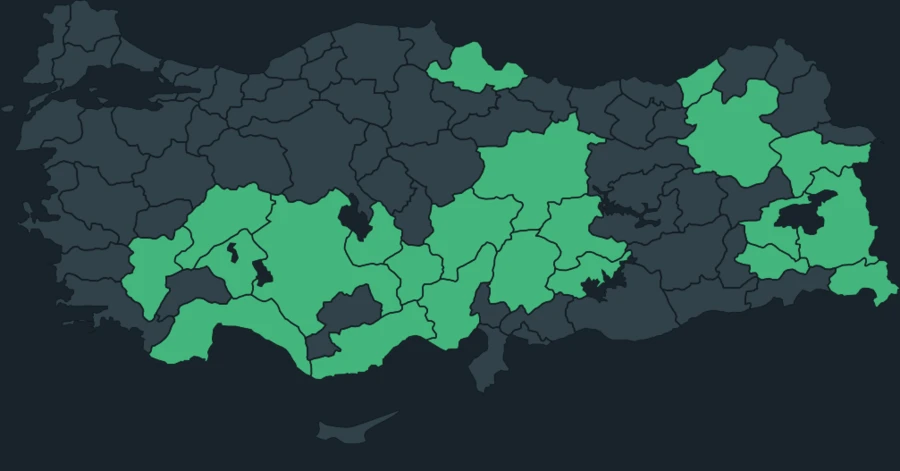 Sarıgagalı dağ kargası Türkiye dağılım haritası