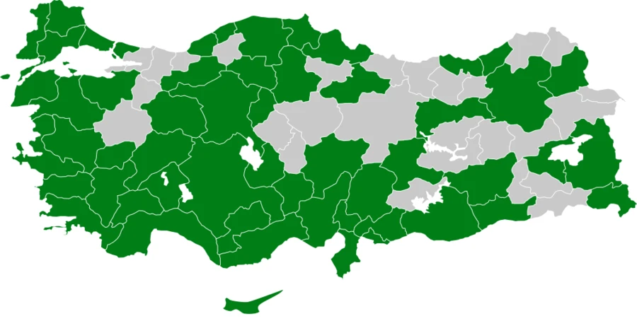 Saz kamışçını Türkiye dağılım haritası