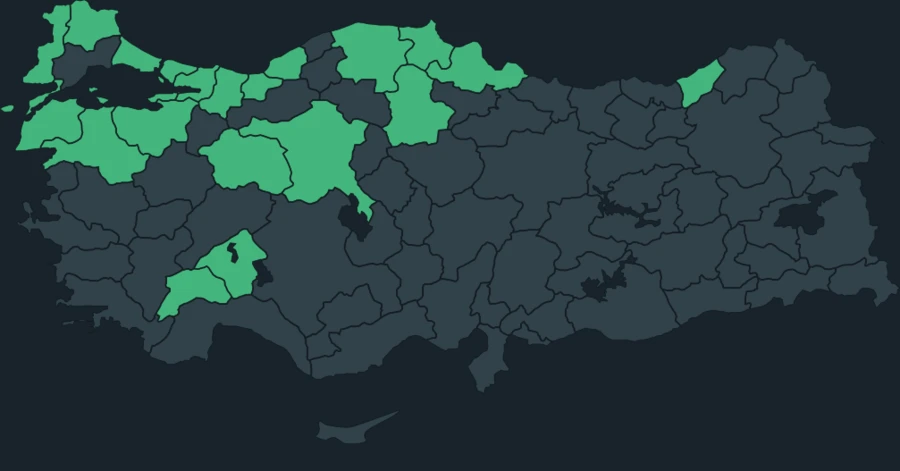 Sütlabi Türkiye dağılım haritası