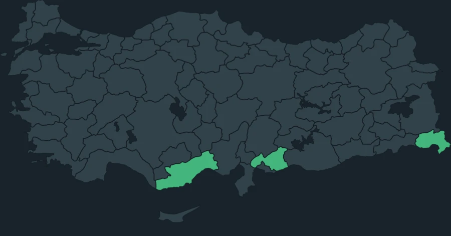 Türkistan örümcekkuşu Türkiye dağılım haritası