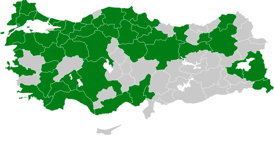 Yeşil ağaçkakan Türkiye dağılım haritası