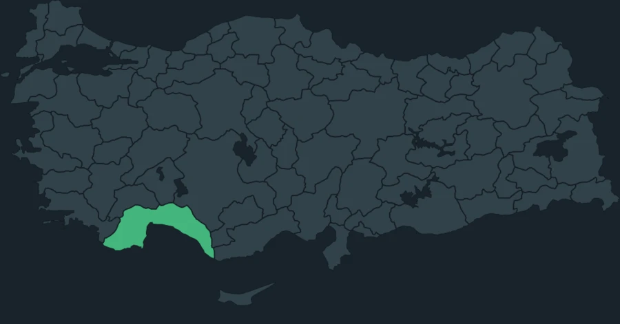 Çayırkoşarı Türkiye dağılım haritası