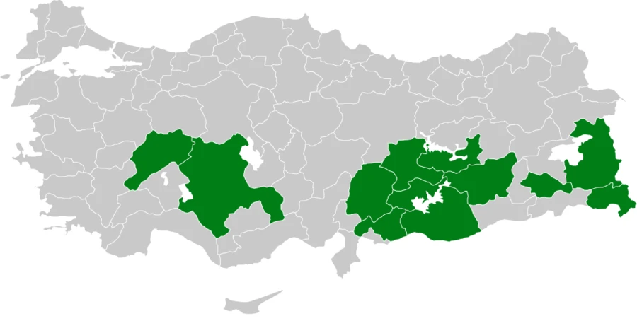 Boz çinte Türkiye dağılım haritası